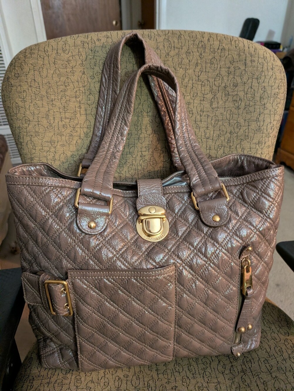 Marc Jacobs Cola Quilted Patent Leather Made In Italy!
